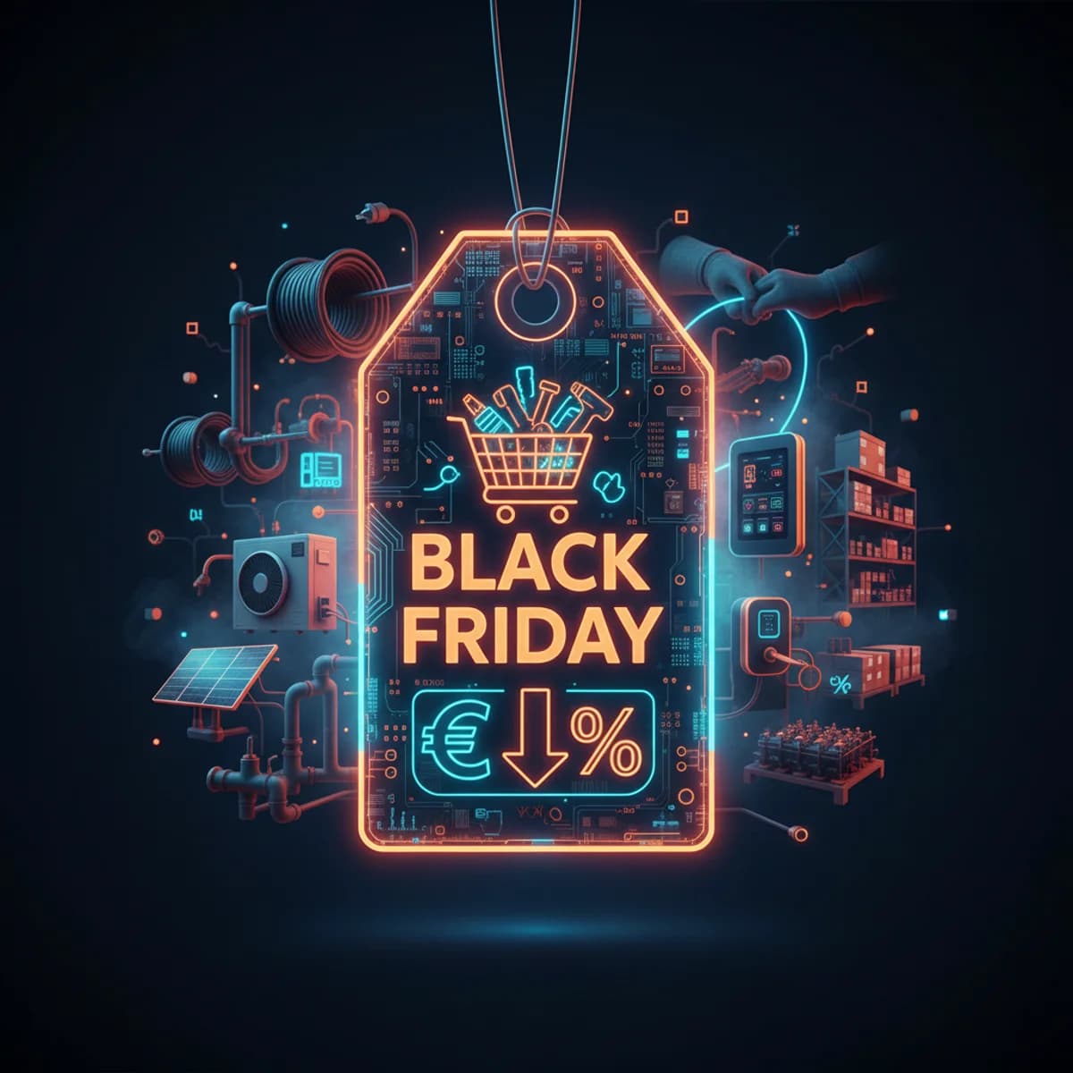 Black Friday 27 Listopada 2026 — Techniczny ilustracja marketingowa Black Friday 27 Listopada 2026 — Techniczny ilustracja marketingowa